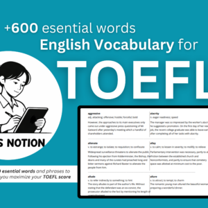 +600 essential toefl words english vocabulary guide